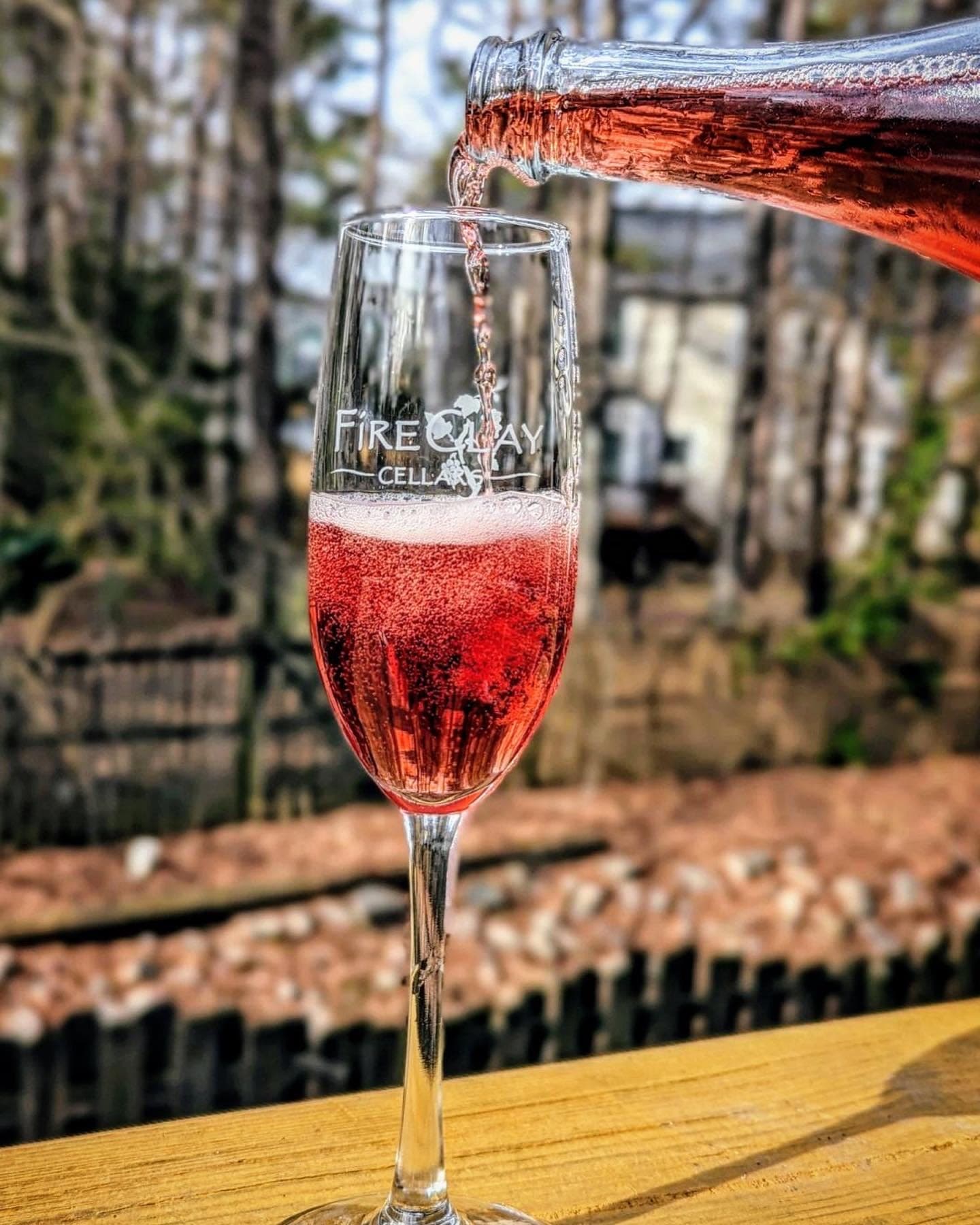 Sparkling rosé at FireClay Cellars